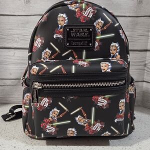 Star Wars Loungefly Ahsoka Black Mini Backpack